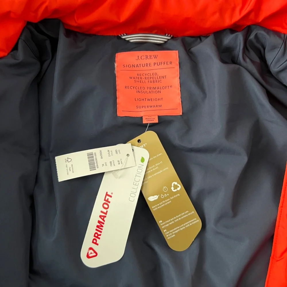 J. Crew Red Puffer Jacket NWT - Picture 3 of 7